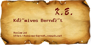 Kőmives Bernát névjegykártya
